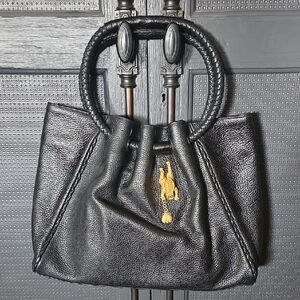 Elegant Black Tote with Gold Detail